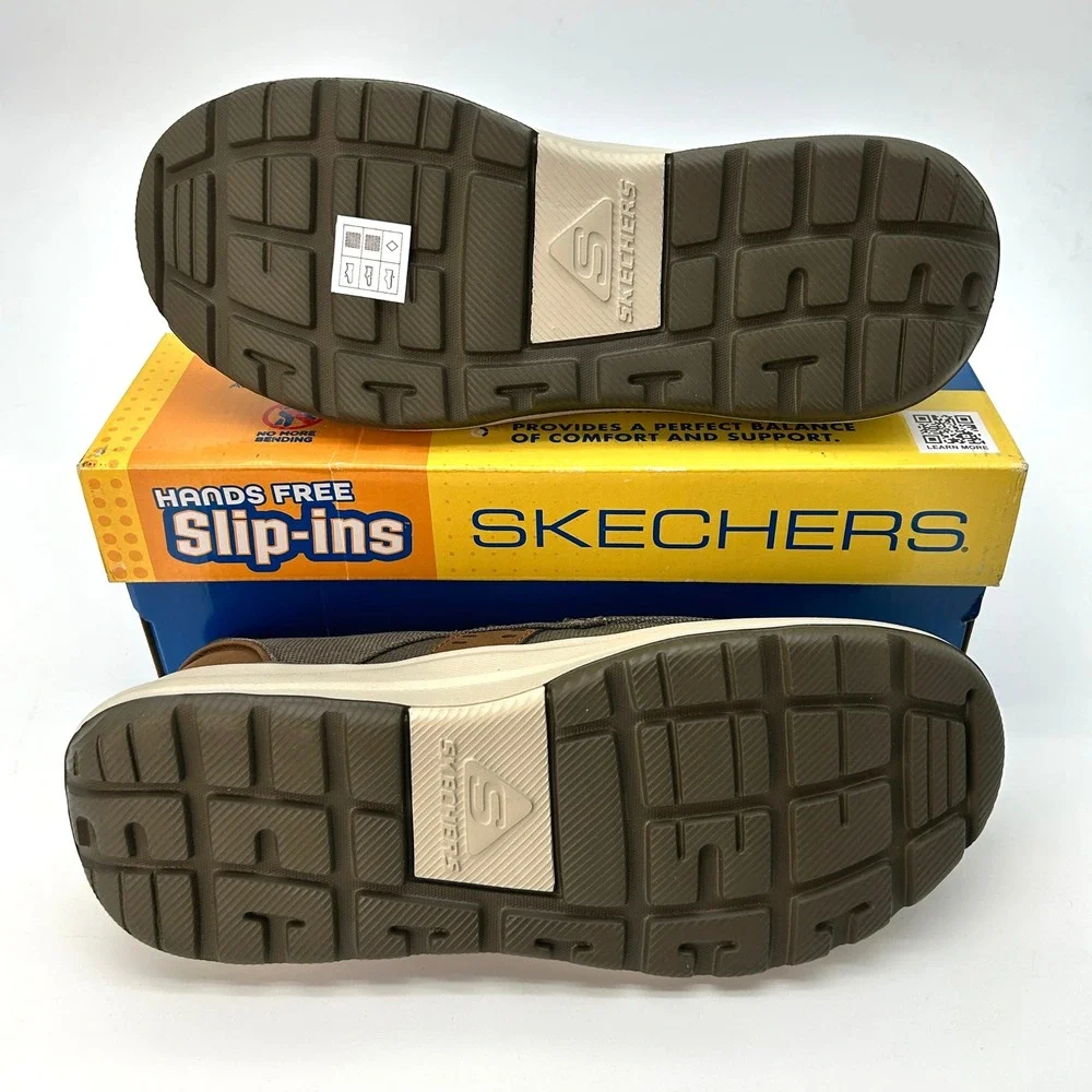 Vegan Mens Loafers Skechers Slip-ins Altman Murdock Size 9 Olive Memory Foam NEW